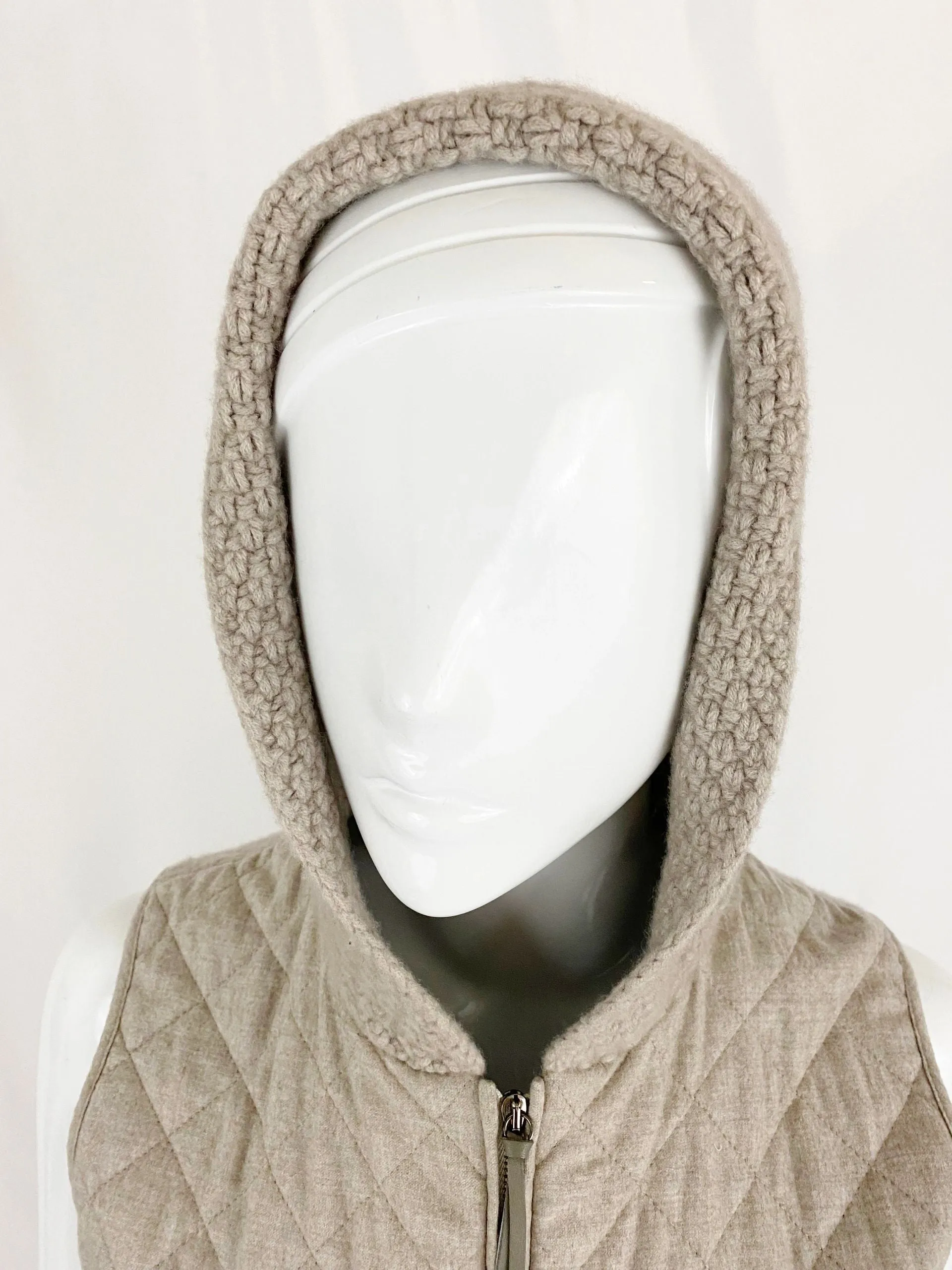 Fabiana Filippi Quilted Vest W/Hood Size S