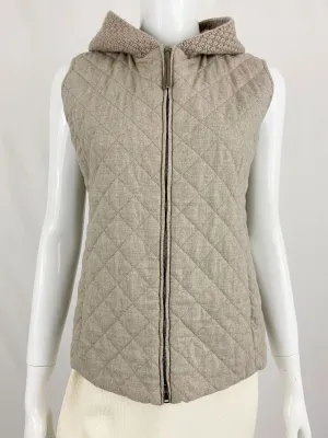 Fabiana Filippi Quilted Vest W/Hood Size S