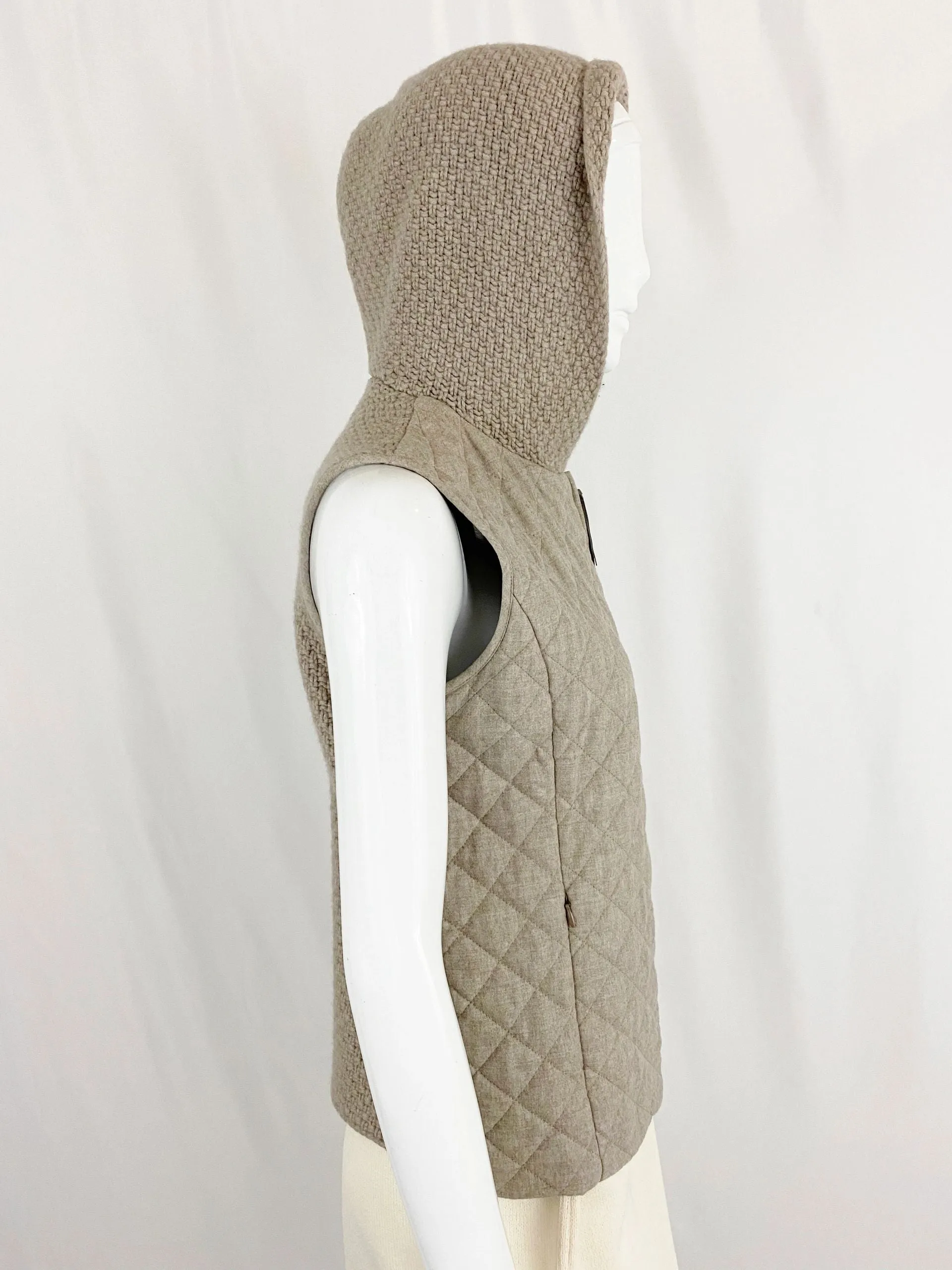 Fabiana Filippi Quilted Vest W/Hood Size S