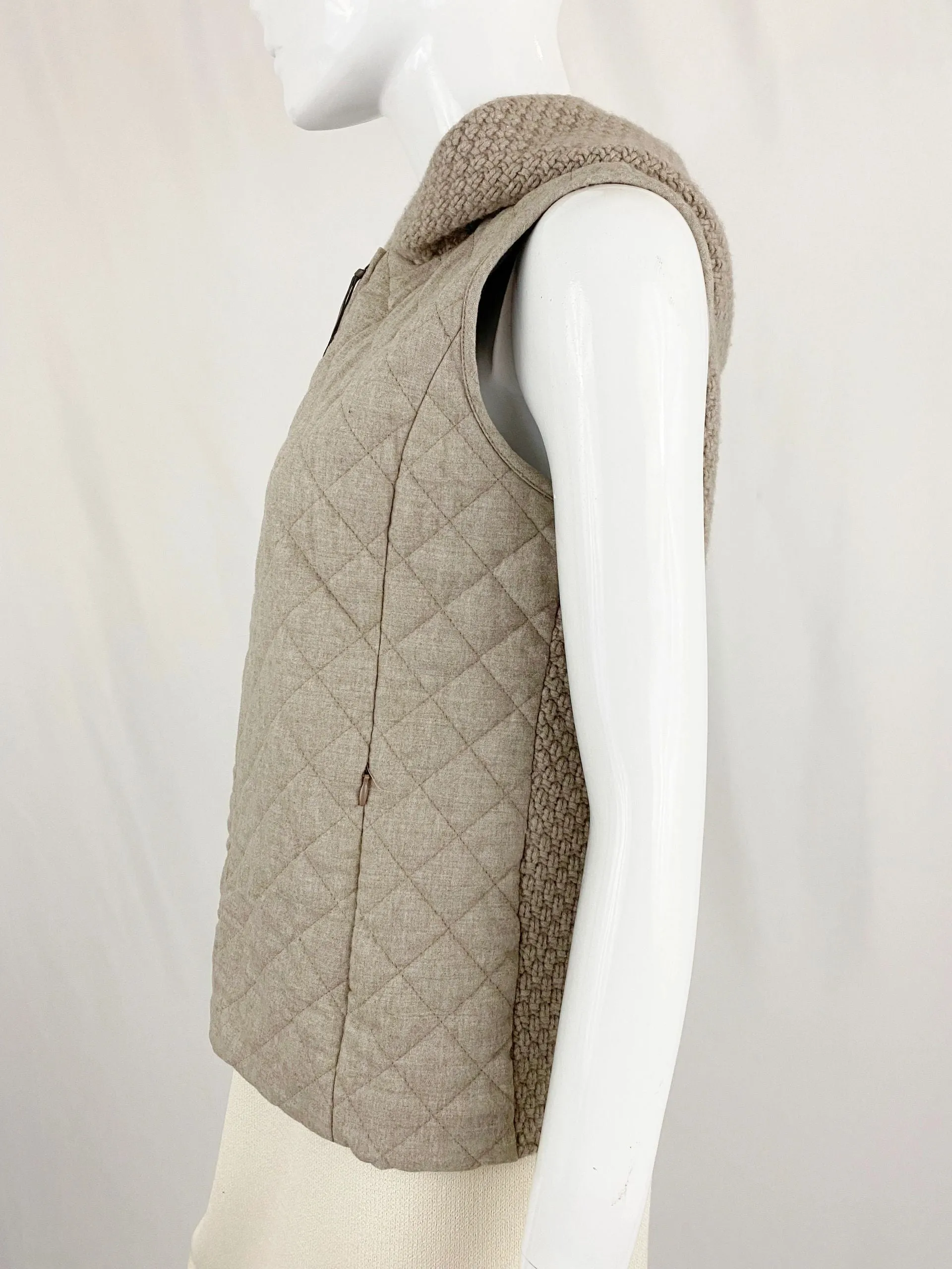 Fabiana Filippi Quilted Vest W/Hood Size S