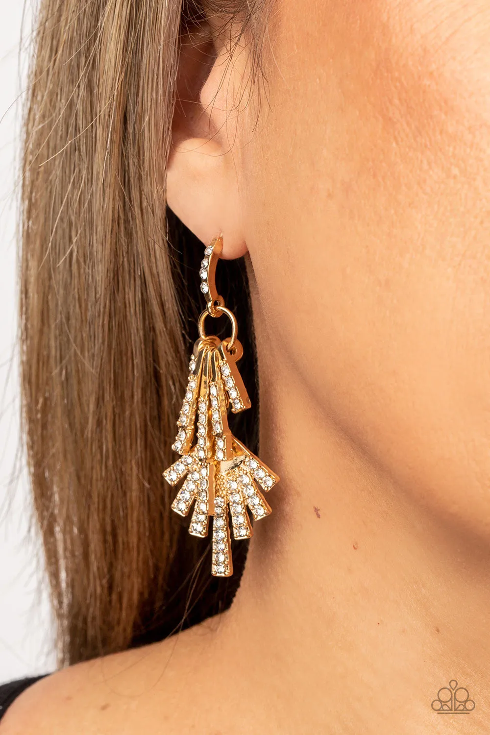Fan of Glam - Gold Post Earring