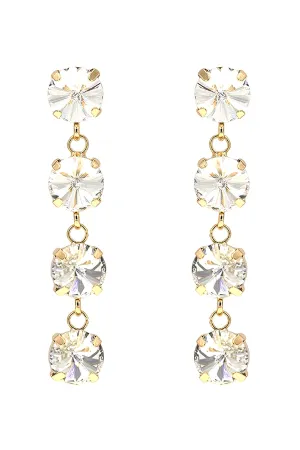 FOUR RHINESTONE DANGLING EARRINGS