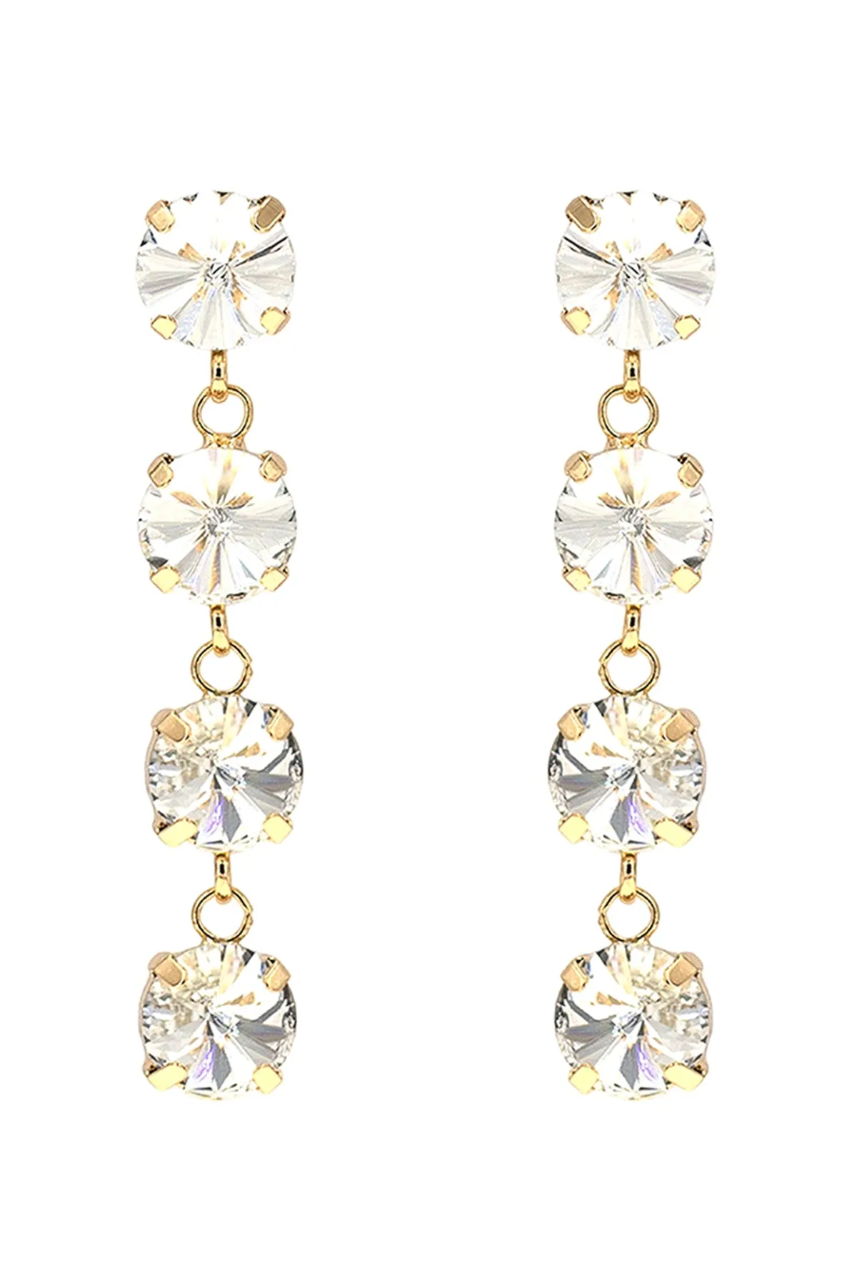 FOUR RHINESTONE DANGLING EARRINGS