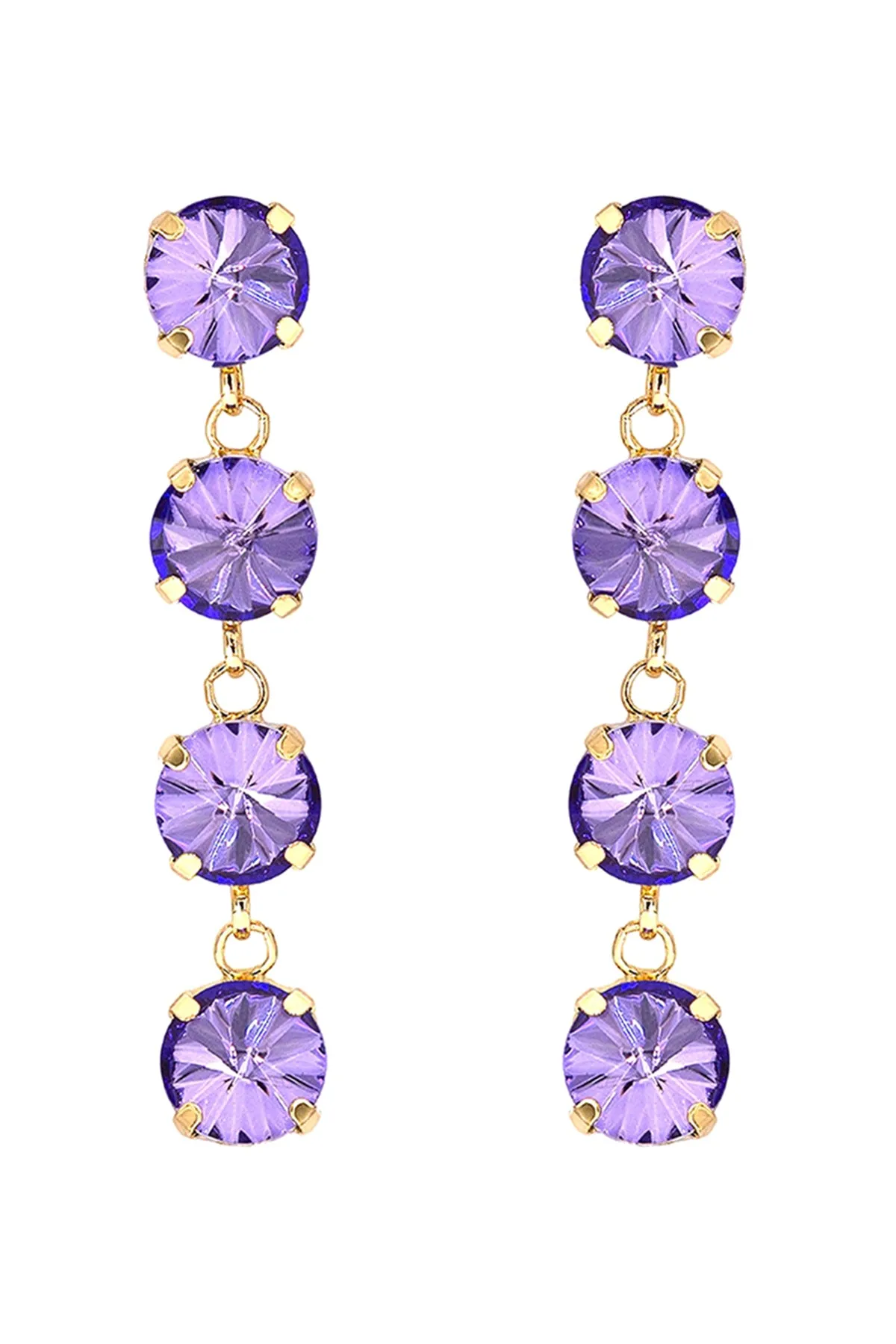 FOUR RHINESTONE DANGLING EARRINGS