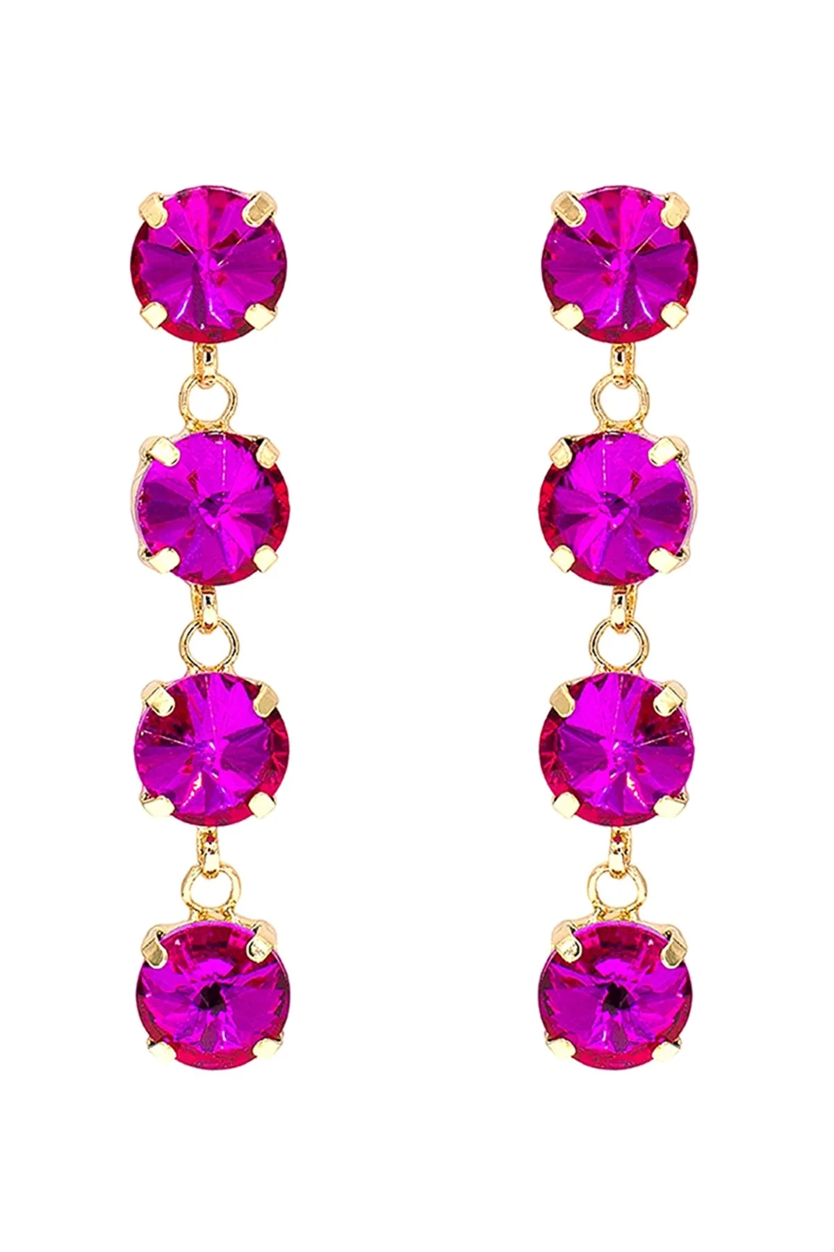 FOUR RHINESTONE DANGLING EARRINGS