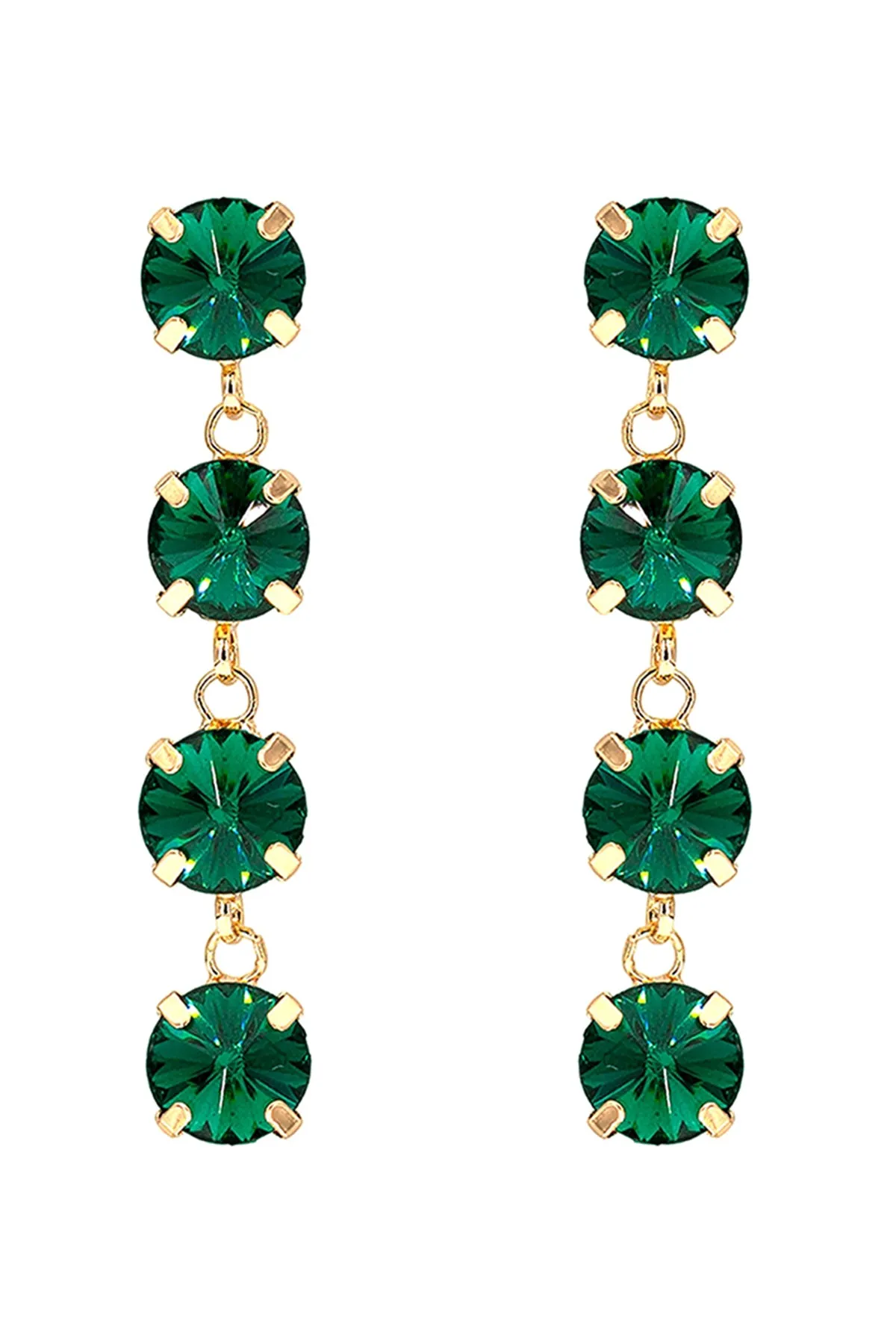 FOUR RHINESTONE DANGLING EARRINGS