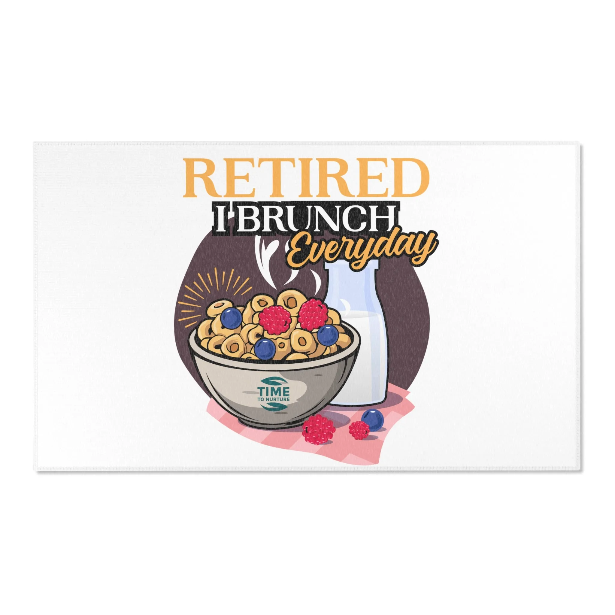 **Funny Retired I Brunch Everyday Area Rug – Cozy Decorative Floor Mat, Retirement Gift for Brunch Lovers, Home Interior Accent Rug, Dining Room, Kitchen, and Living Room Carpet**