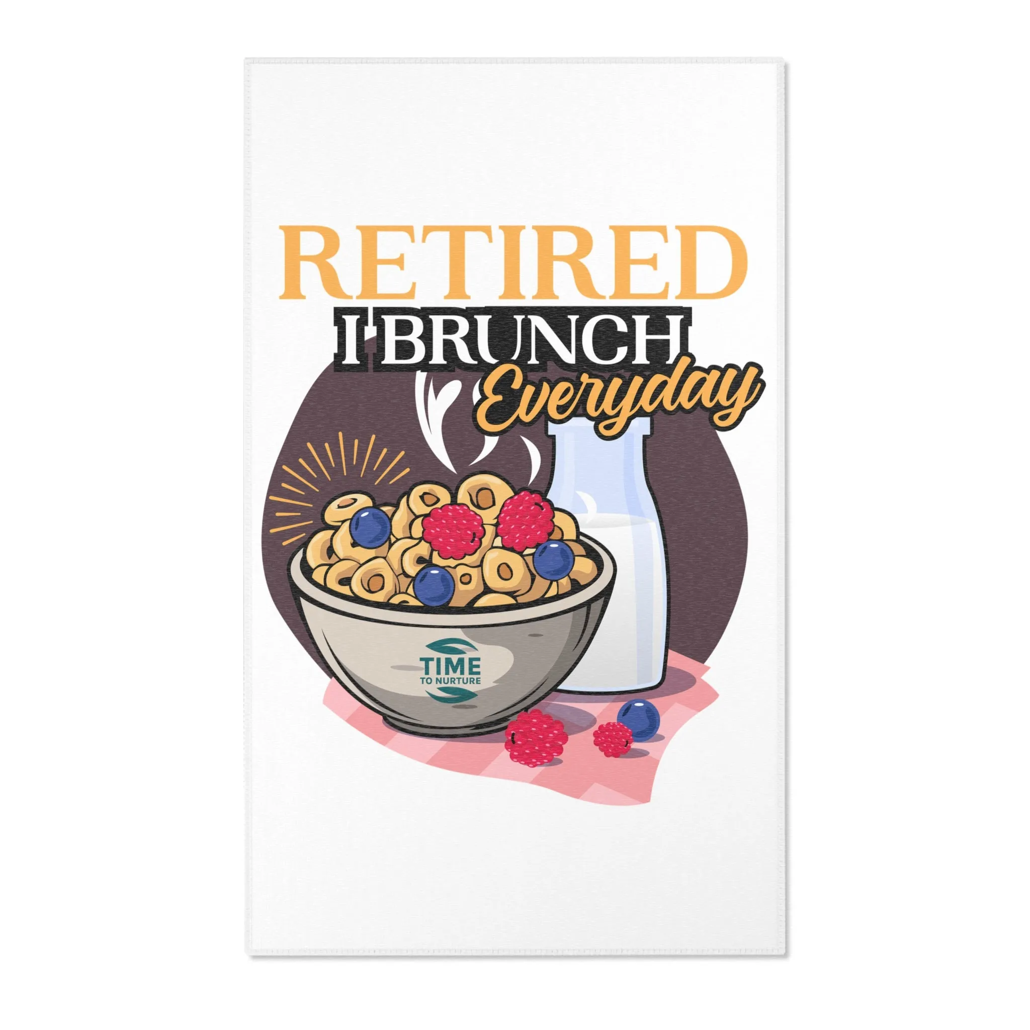 **Funny Retired I Brunch Everyday Area Rug – Cozy Decorative Floor Mat, Retirement Gift for Brunch Lovers, Home Interior Accent Rug, Dining Room, Kitchen, and Living Room Carpet**