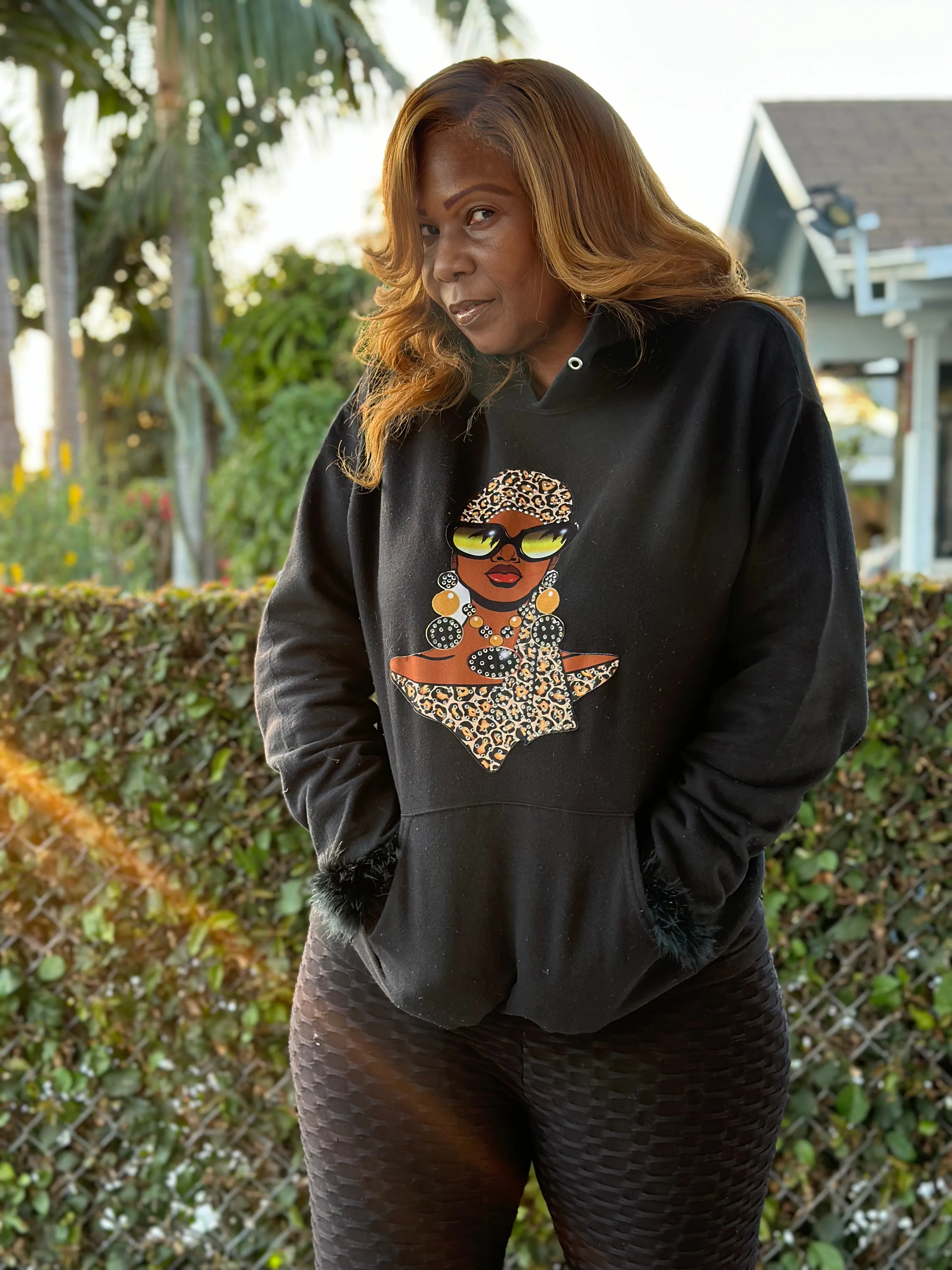 Glam Leopard Fabulous Lady with Style and Finesse Hoodie
