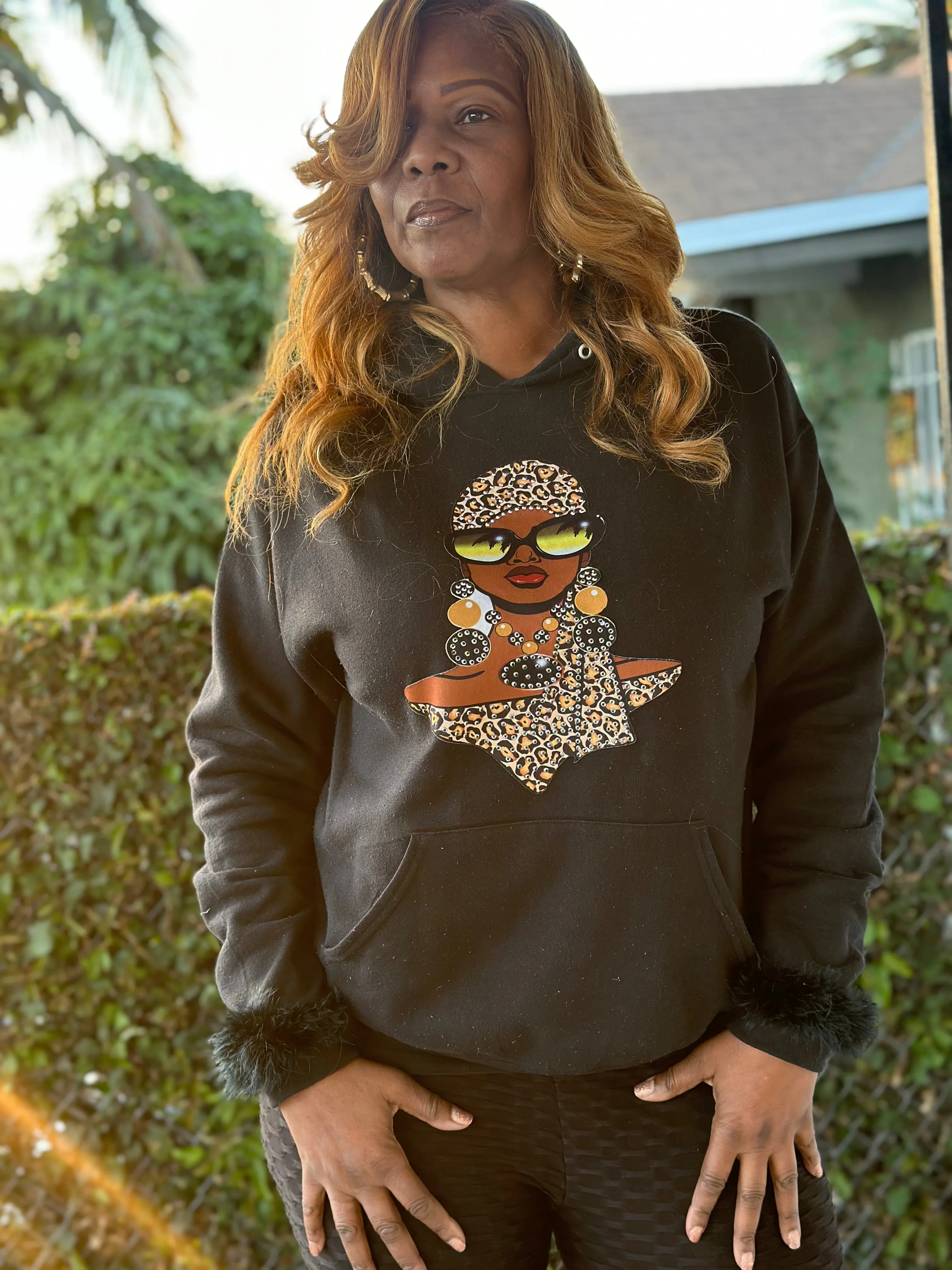 Glam Leopard Fabulous Lady with Style and Finesse Hoodie