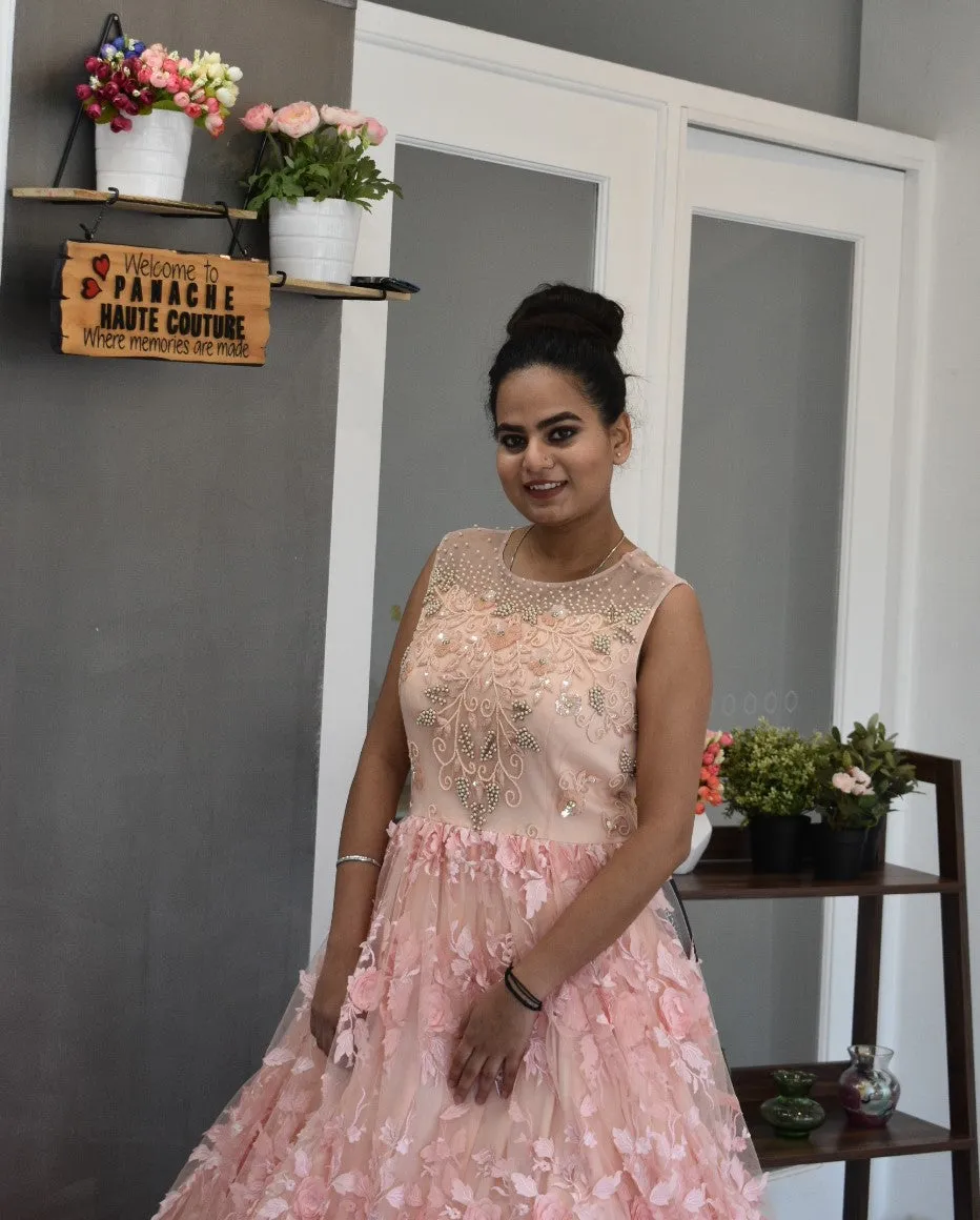 Glam your party with this glamorous Peach Hues gown