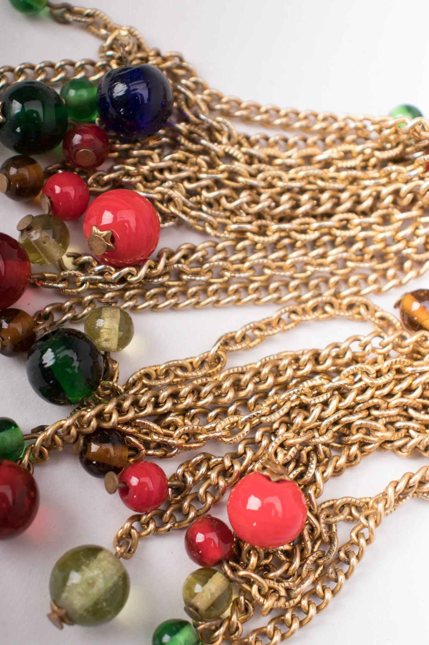 Glass Bead Tassel Necklace / Belt