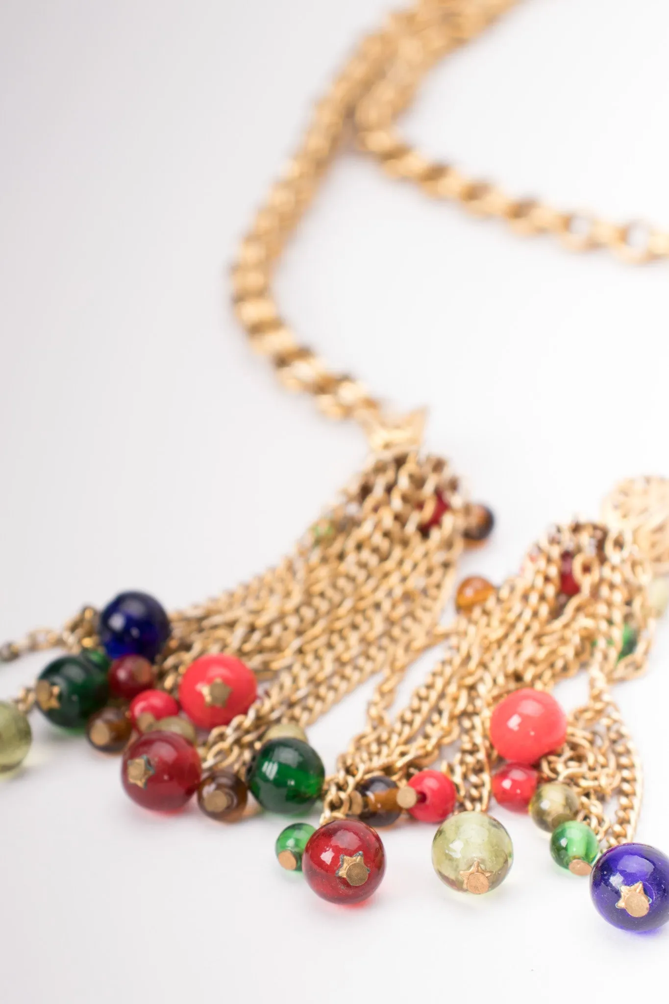 Glass Bead Tassel Necklace / Belt