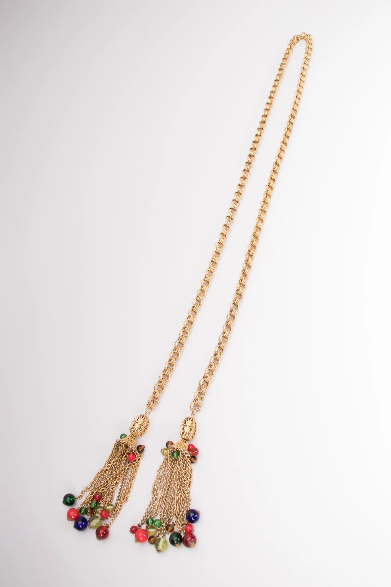 Glass Bead Tassel Necklace / Belt