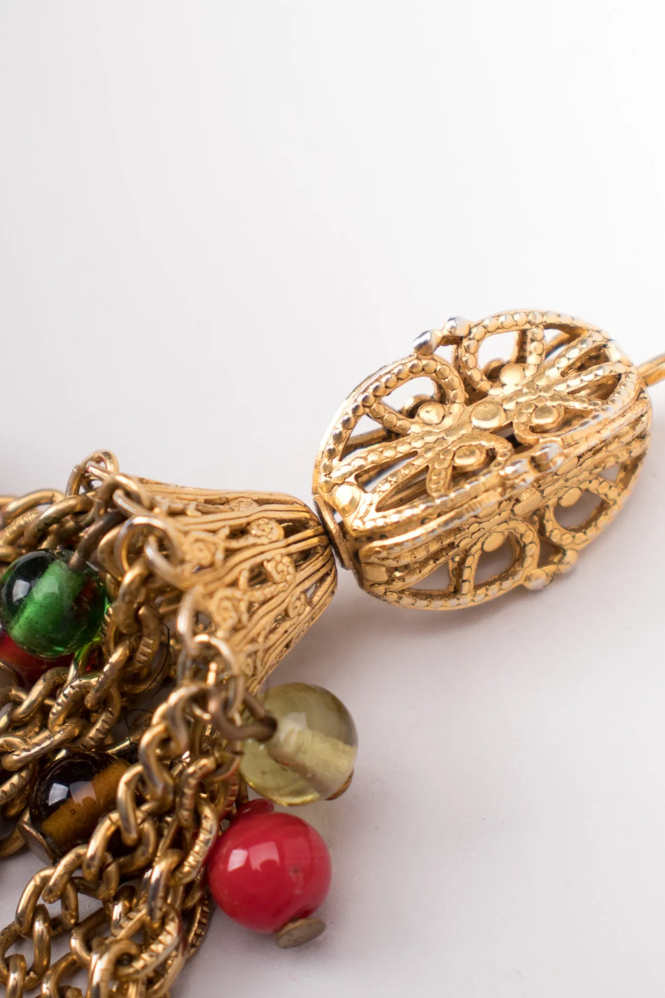 Glass Bead Tassel Necklace / Belt