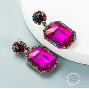 Glitz & Glam -  Pink Post Earrings