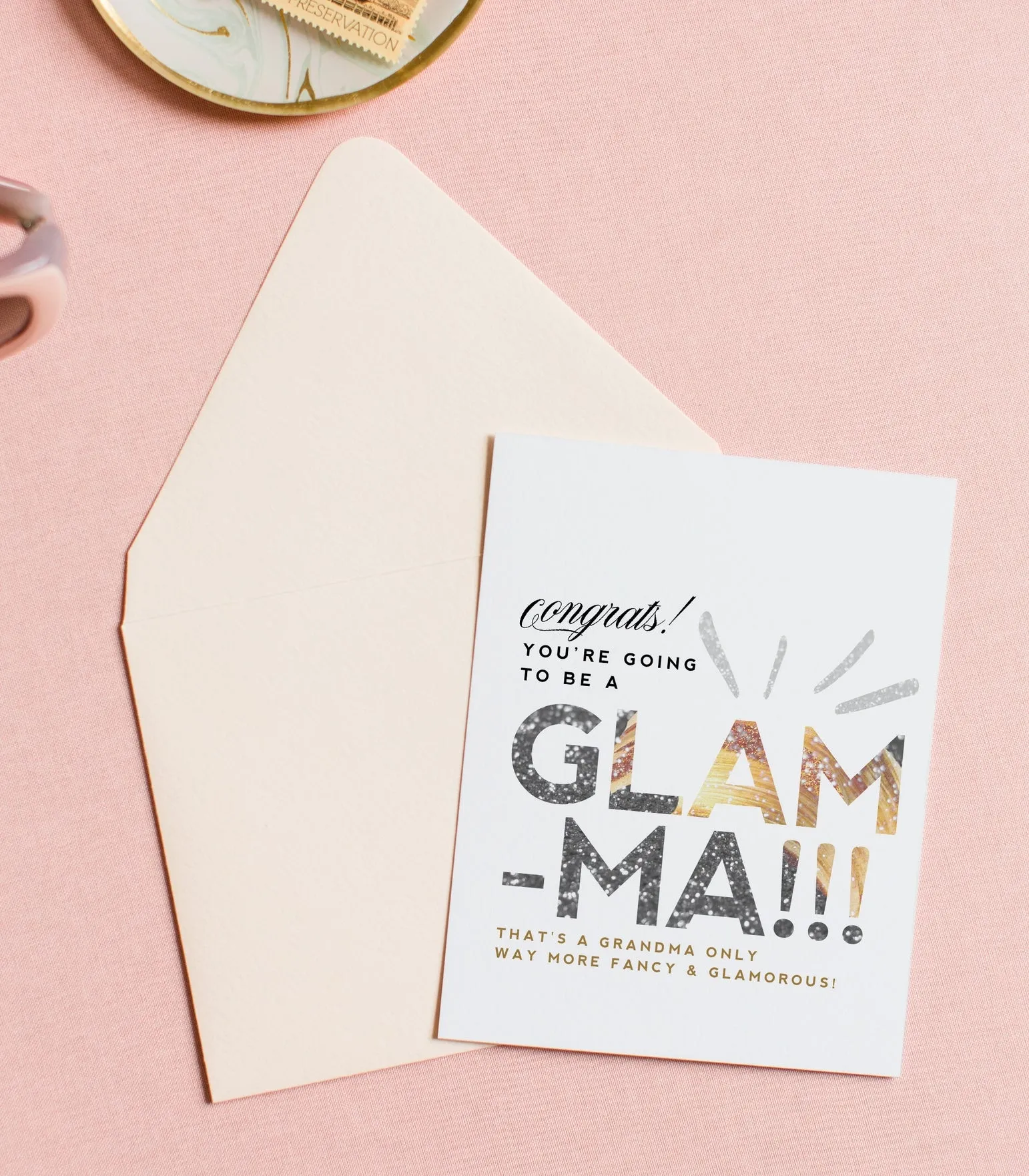 GRANDMA, GLAMMA, NEW BABY CARD