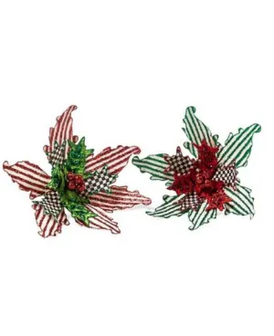 Granny Kitsch Poinsettia Clip Set of 2