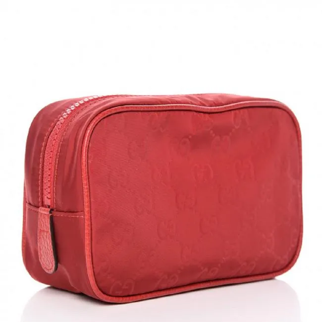 Gucci GG Guccissima Nylon Cosmetic Bag in Red