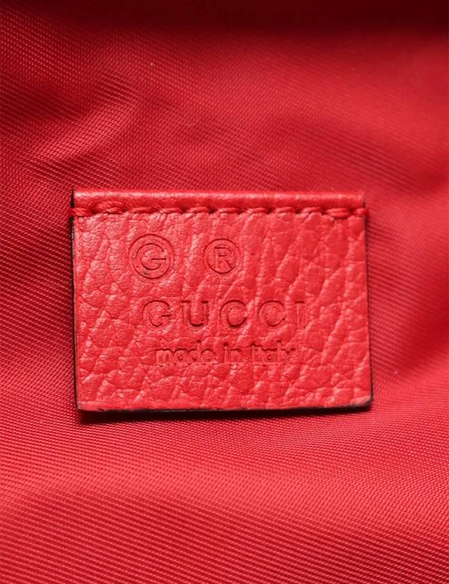 Gucci GG Guccissima Nylon Cosmetic Bag in Red