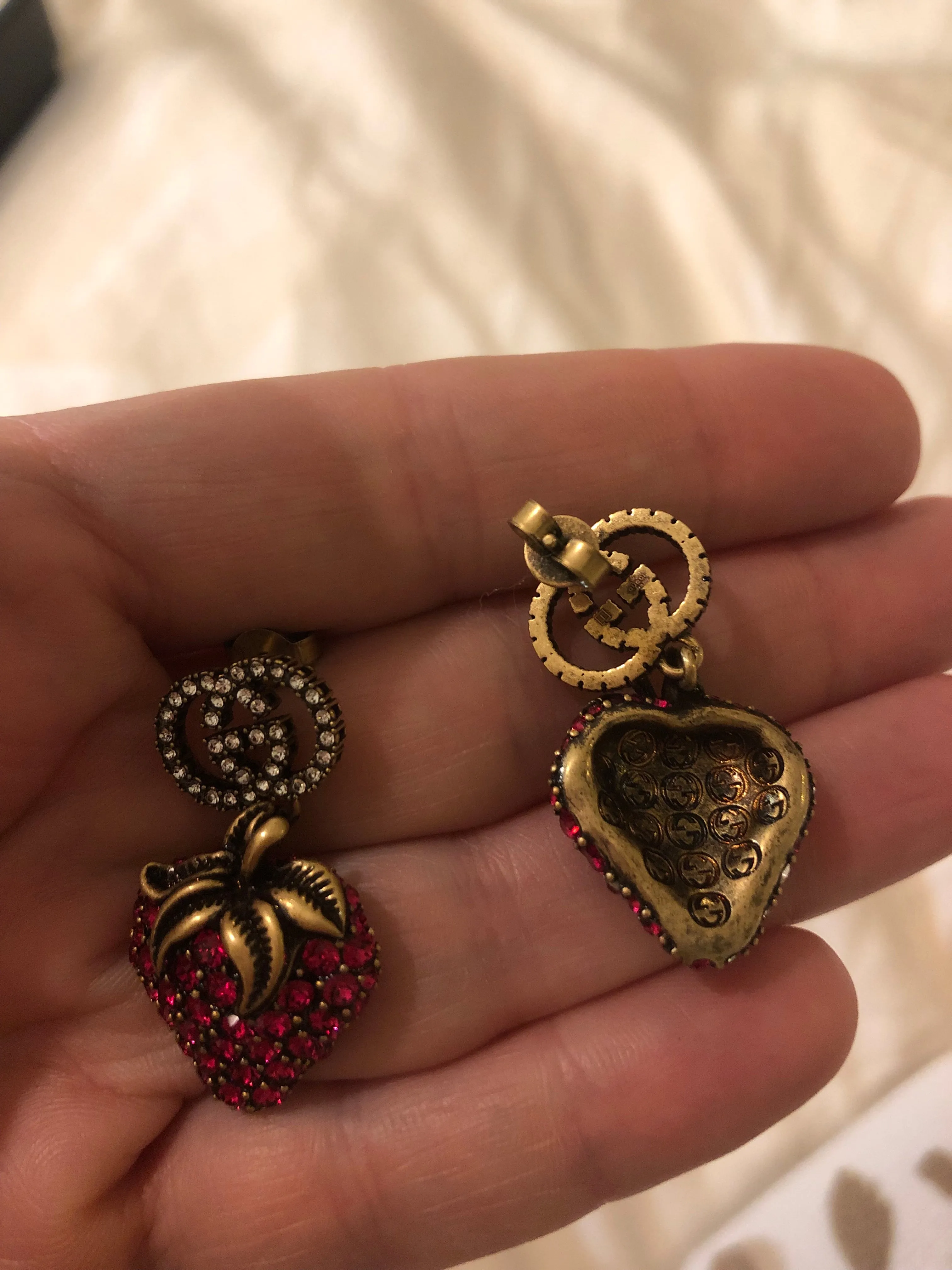 Gucci GG Strawberry Pendant Earrings