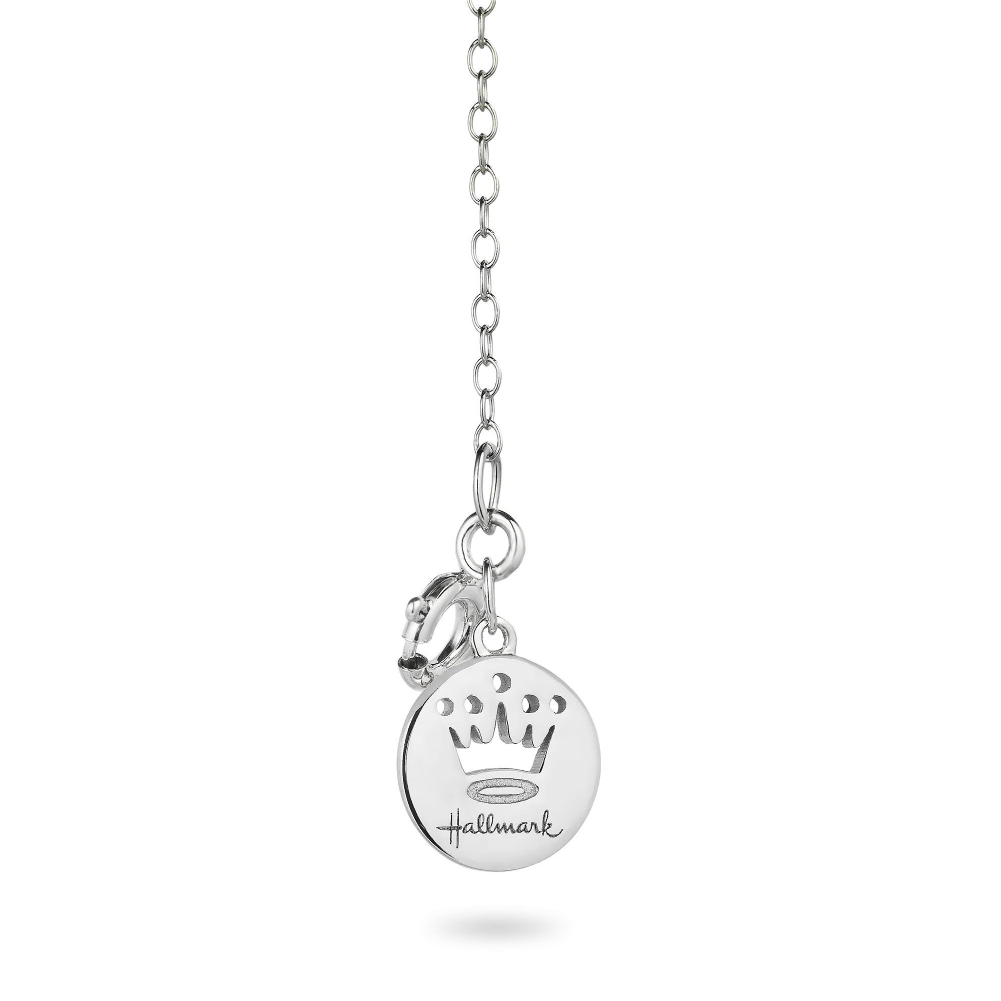 Hallmark Fine Jewelry I Heart You Pendant in Sterling Silver & 14K Yellow Gold with Diamonds & Created Ruby
