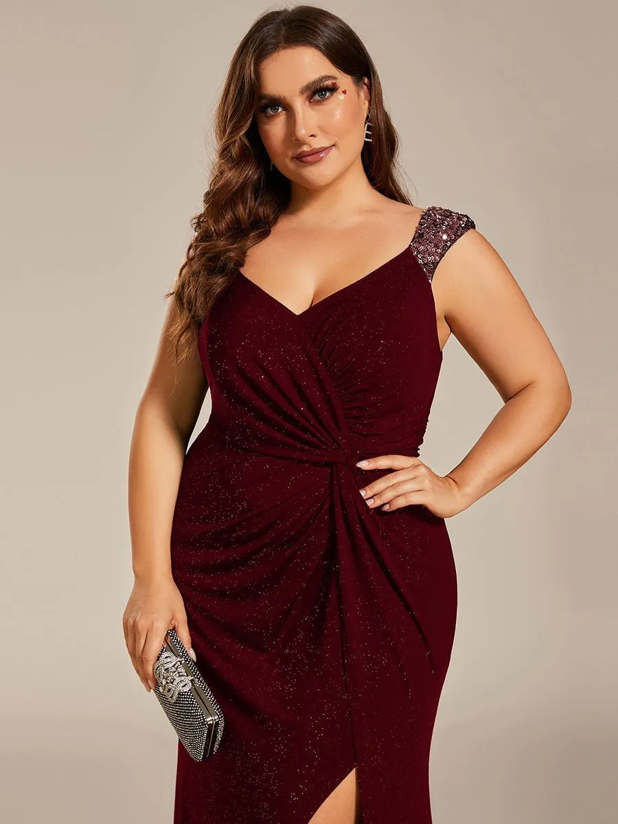 Halo burgundy dress with split and sparkle s12 Express NZ wide