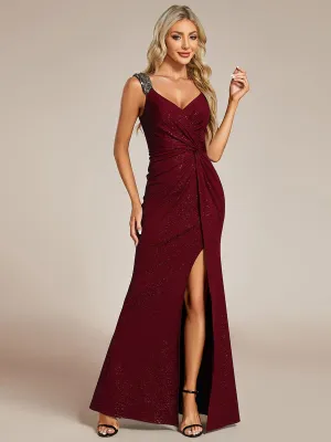 Halo burgundy dress with split and sparkle s12 Express NZ wide