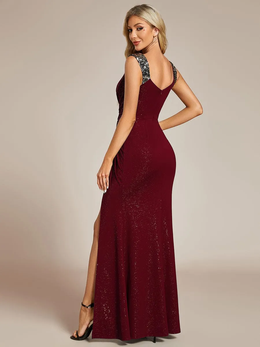 Halo burgundy dress with split and sparkle s12 Express NZ wide