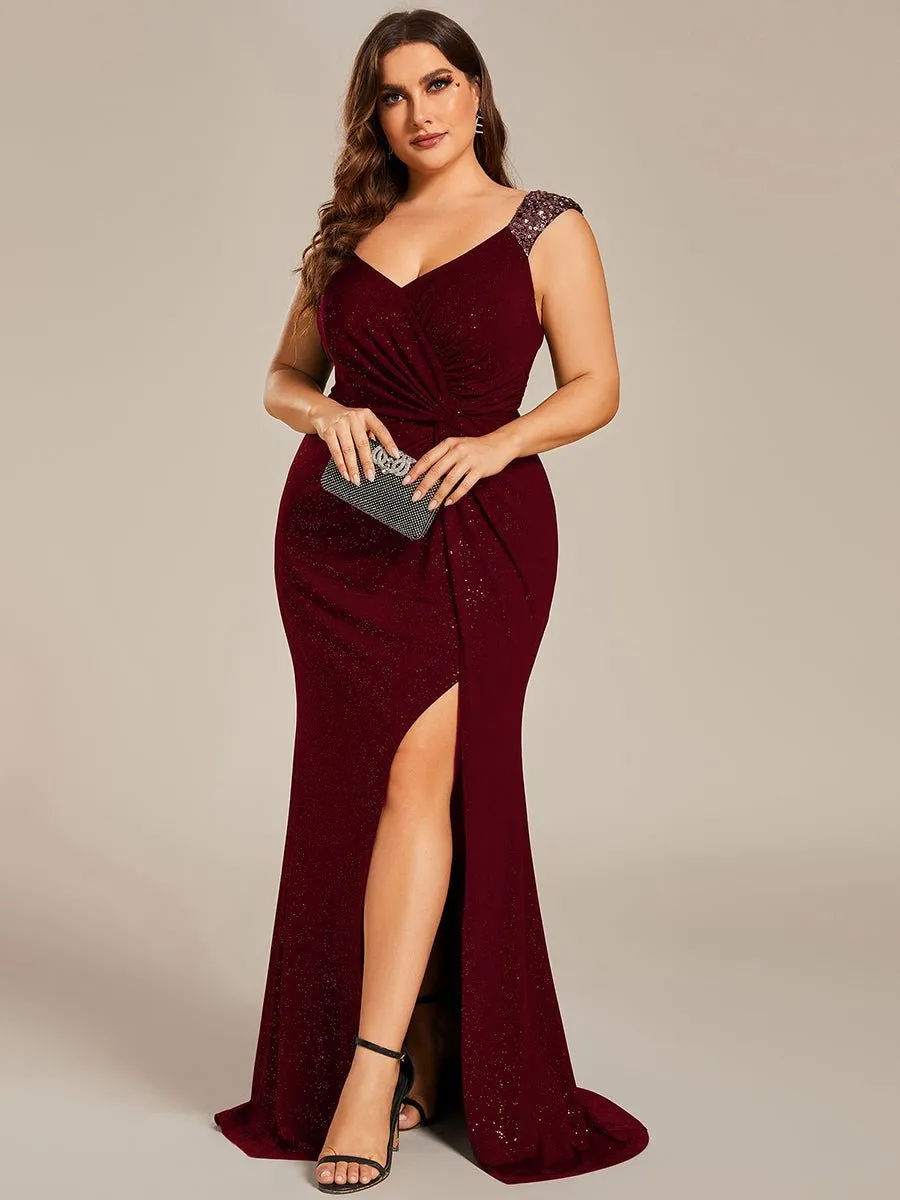 Halo burgundy dress with split and sparkle s12 Express NZ wide