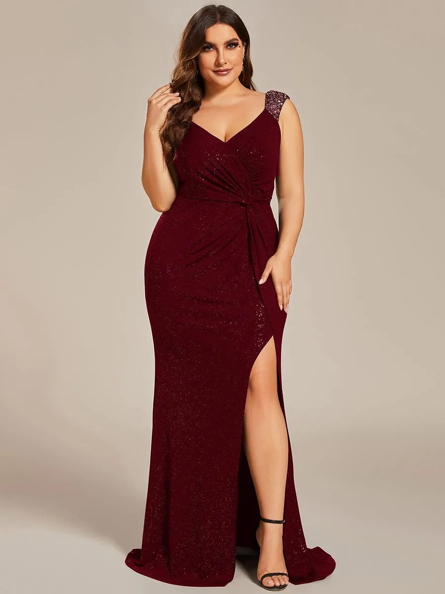 Halo burgundy dress with split and sparkle s12 Express NZ wide