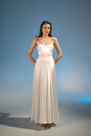 Halo silk bias gown