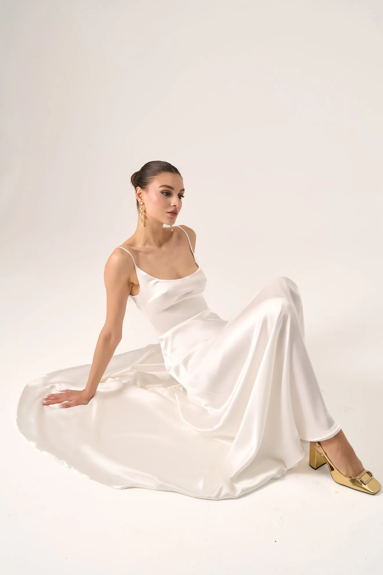 Halo silk bias gown