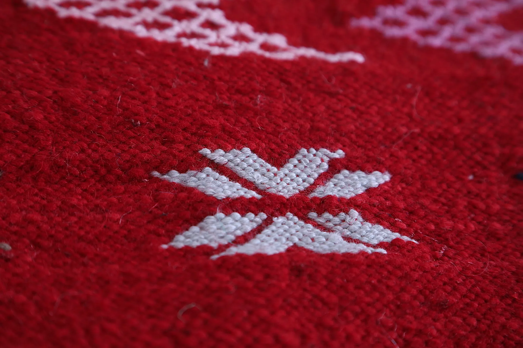 Handwoven Red Berber Rug - 3.3 FT × 4.6 FT | Moroccan Artisan Craft