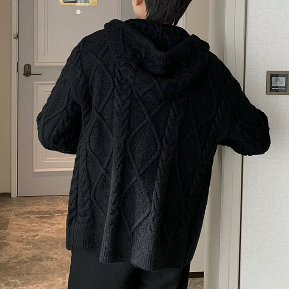 Hooded Loose Knit Zipper Hoodies