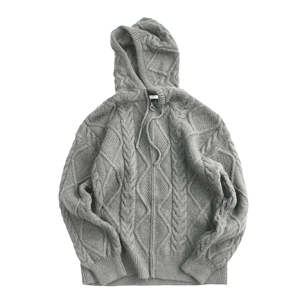 Hooded Loose Knit Zipper Hoodies