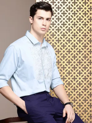 House of Pataudi Men Embroidered Red Carpet Party Shirt