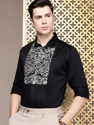 House of Pataudi Men Opaque Red Carpet Party Shirt