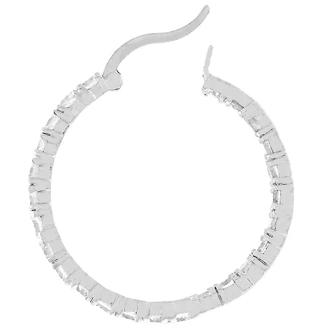 Inside Outside Eternity Hoop Earrings Silver