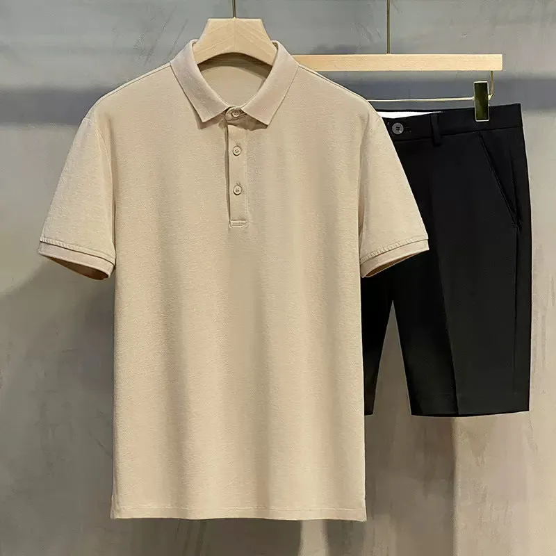 INSTOCK-Men's High-end Solid Color Polo Shirt
