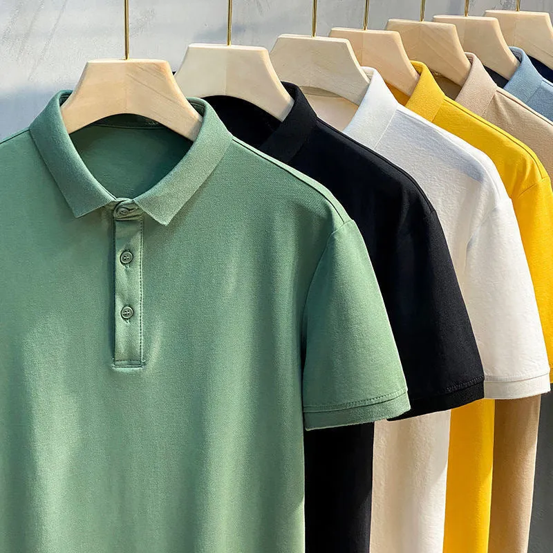 INSTOCK-Men's High-end Solid Color Polo Shirt