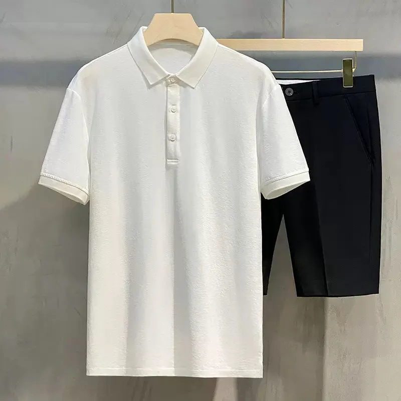 INSTOCK-Men's High-end Solid Color Polo Shirt