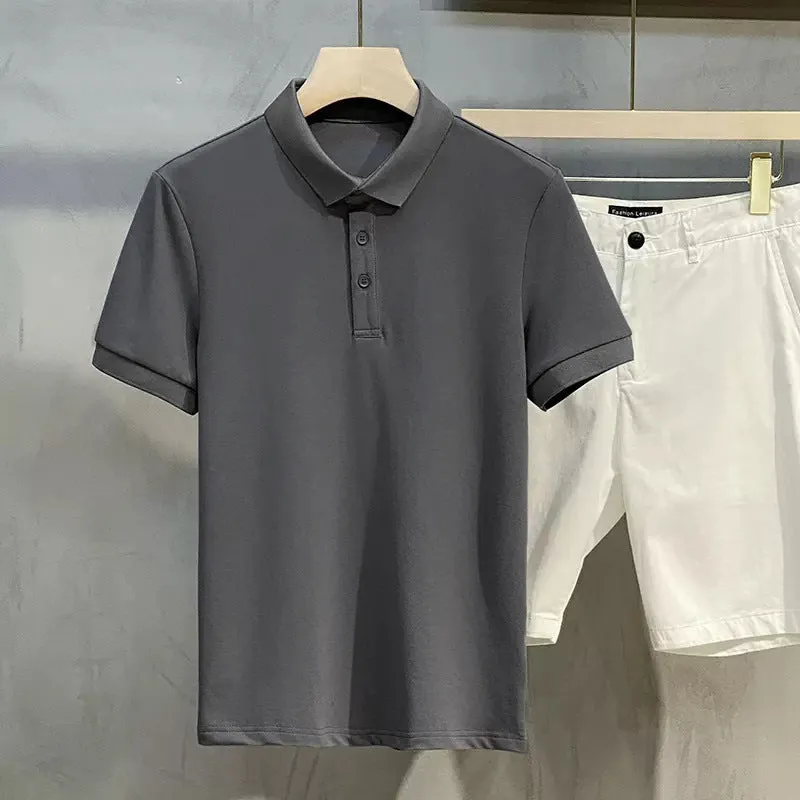 INSTOCK-Men's High-end Solid Color Polo Shirt