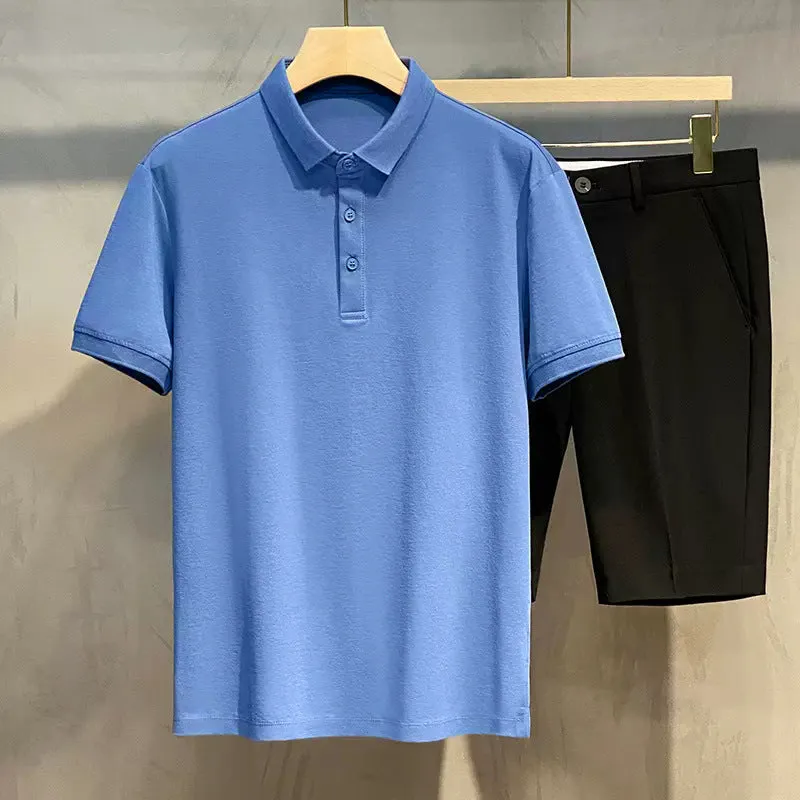 INSTOCK-Men's High-end Solid Color Polo Shirt