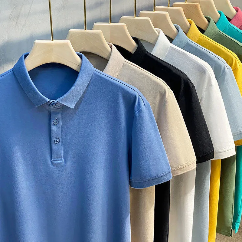 INSTOCK-Men's High-end Solid Color Polo Shirt