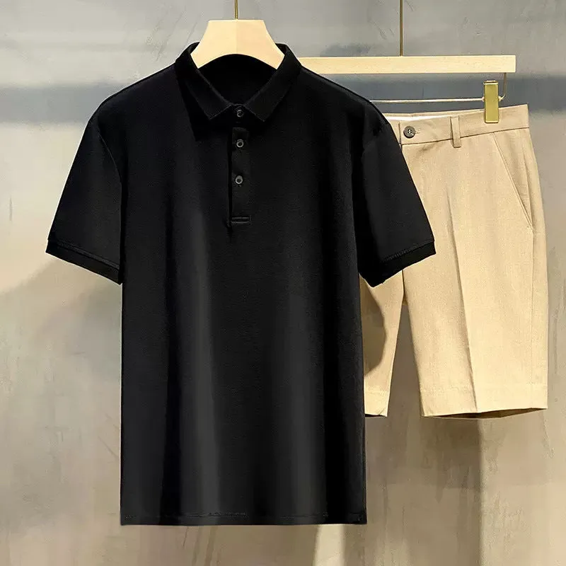 INSTOCK-Men's High-end Solid Color Polo Shirt