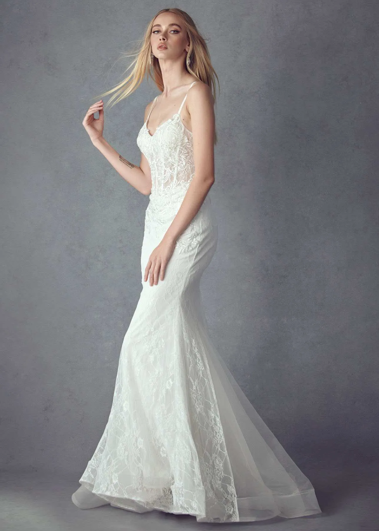 Juliet 250 Embellished Lace Mermaid Dress
