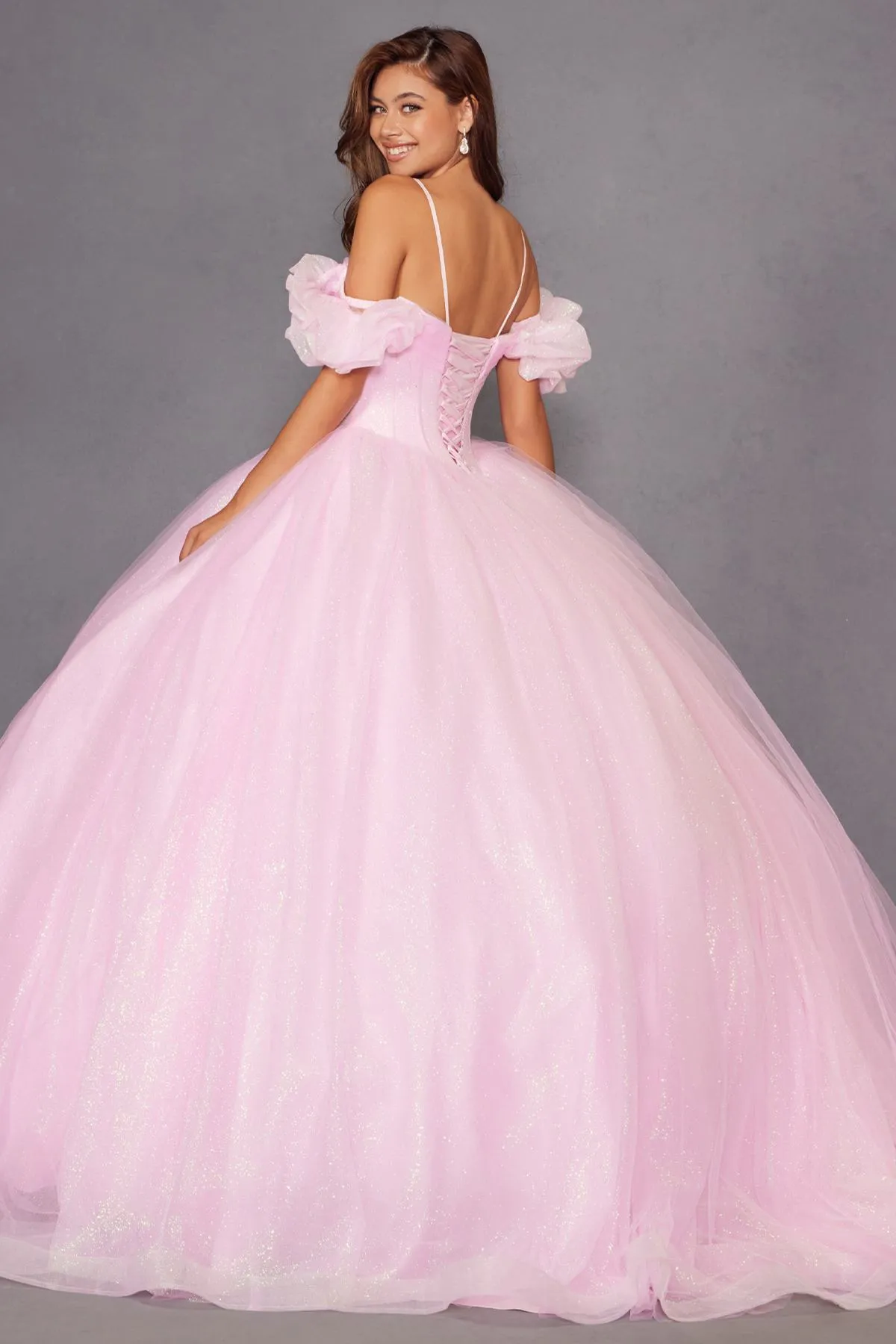 Juliet JT1487H Cold Shoulder quinceanera Ball Gown