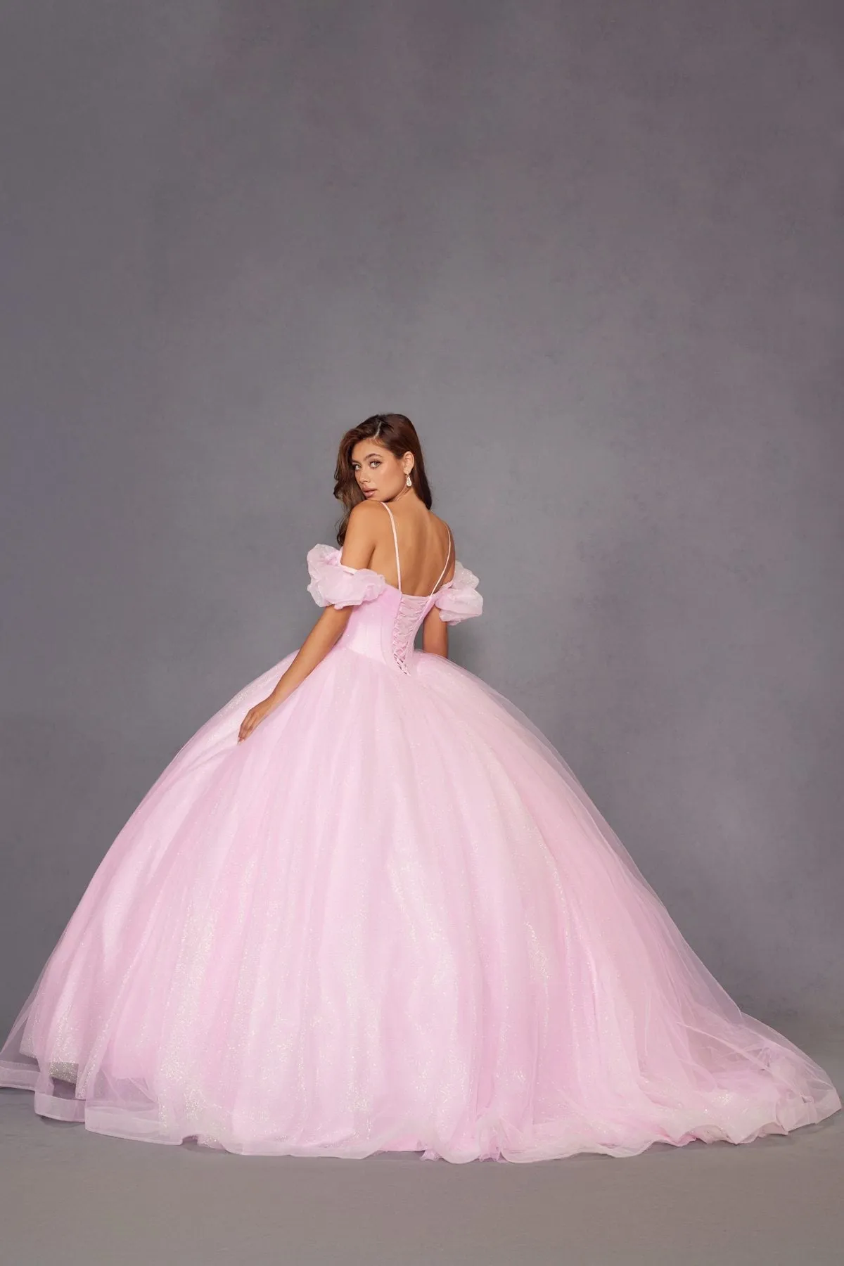 Juliet JT1487H Cold Shoulder quinceanera Ball Gown