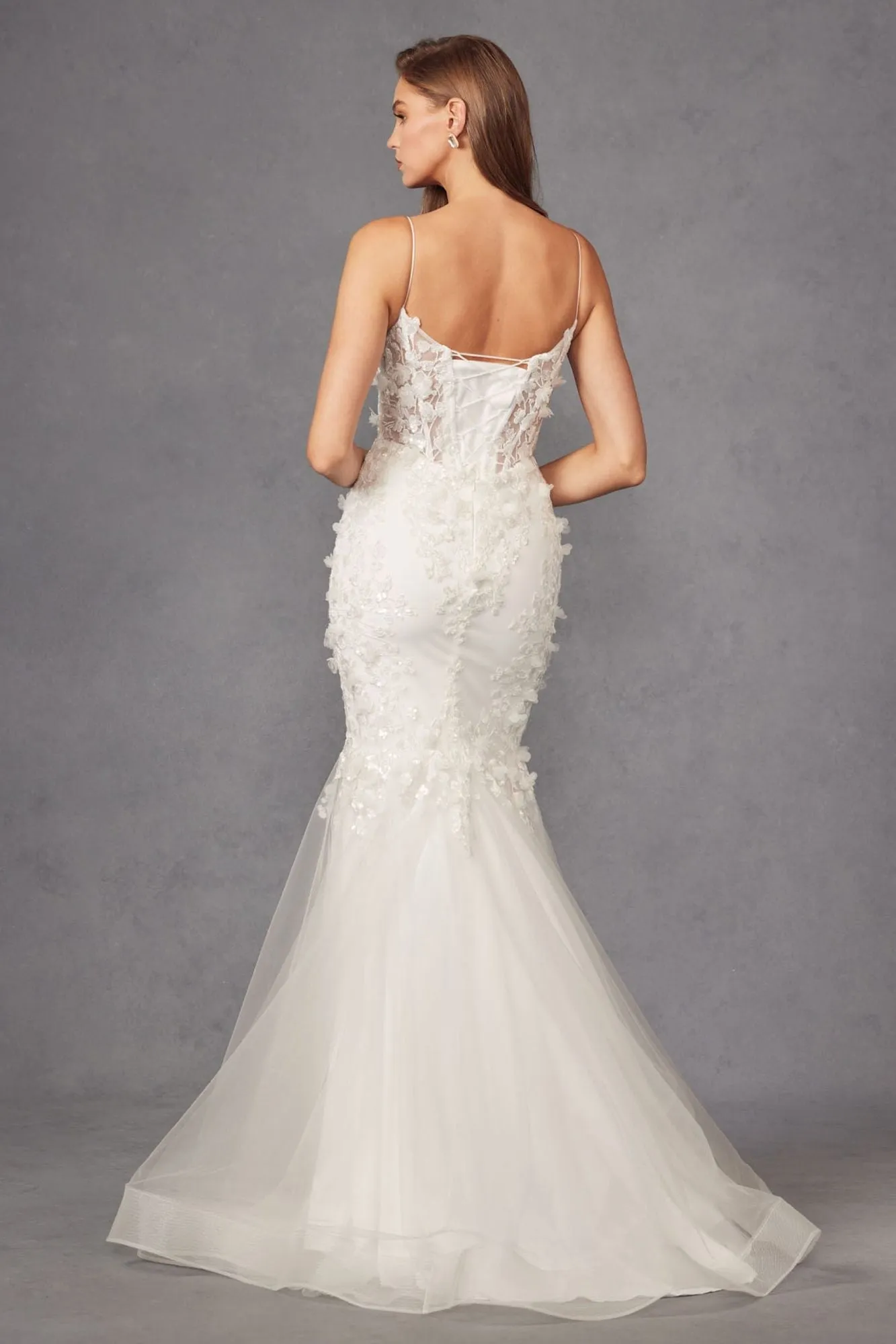 Juliet JT2469KW Long Sweetheart Boned Embellished Bodice Trumpet Gown